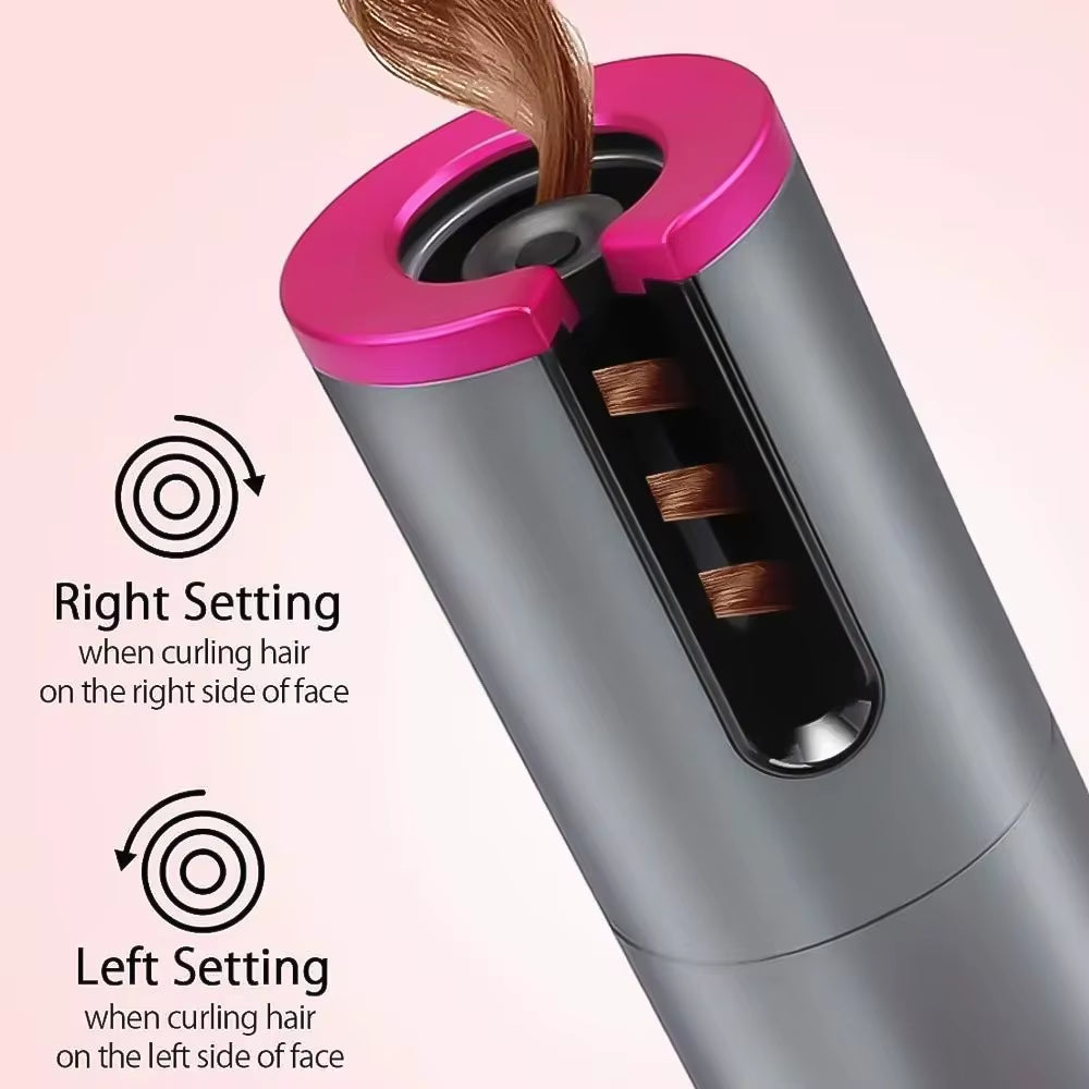 Cordless Curler, 6 Automatic Curlers with Adjustable Temperature, Automatic Rotating Ceramic Bucket Curler for Quick Heating